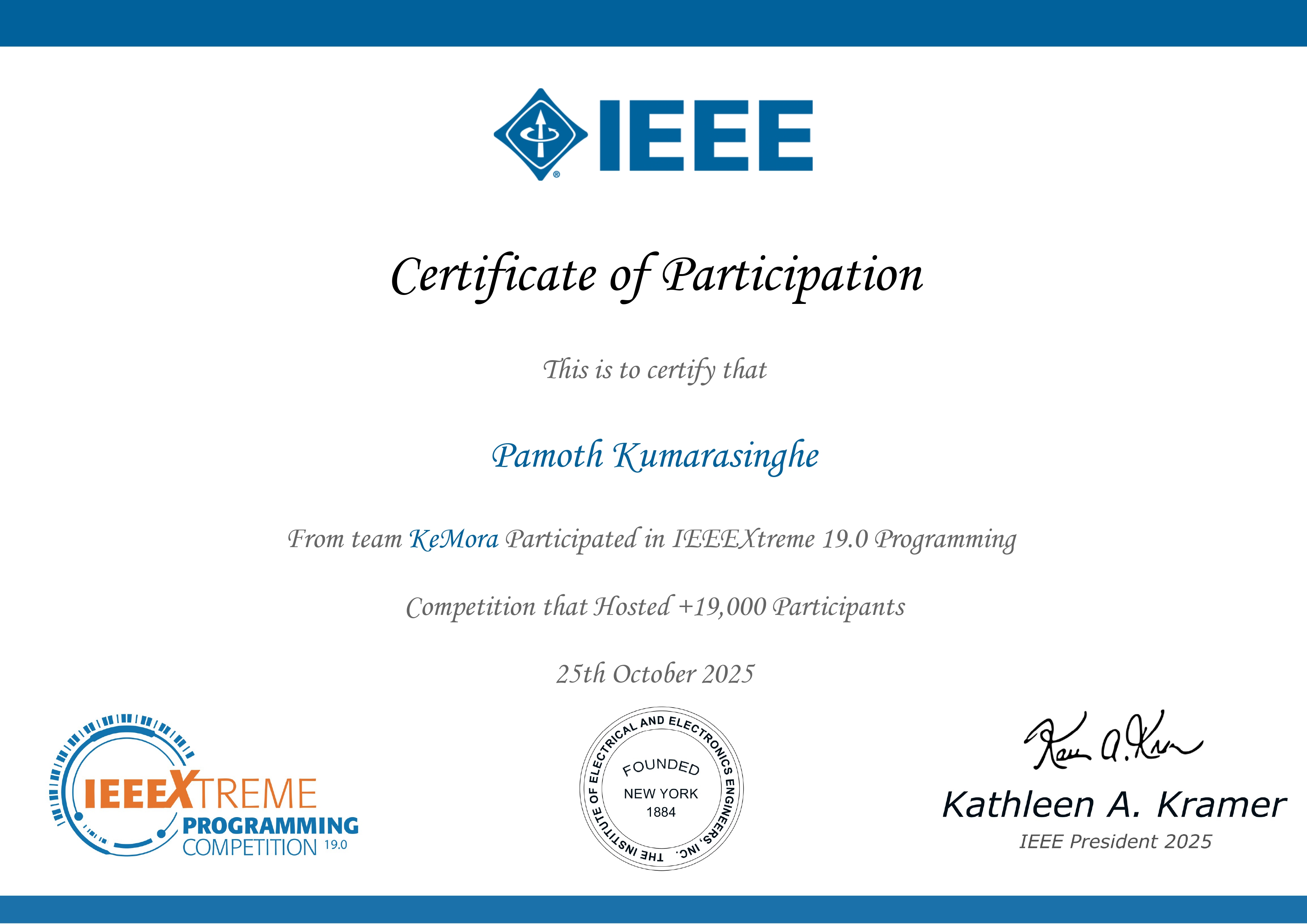 IEEEXtreme 19.0